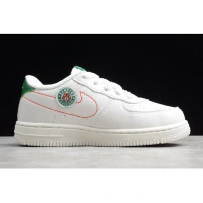 Nike Çocuk Air Force 1 Low Beyaz / Yeşil / Turuncu Kaykay Ayakkabı Türkiye - MR6KV3DO